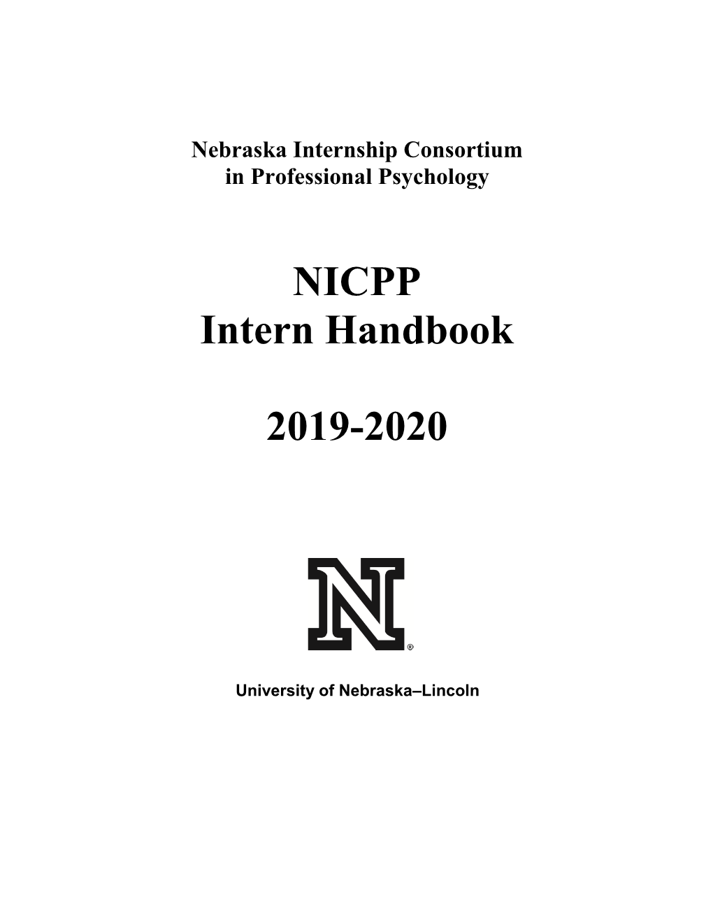 NICPP Intern Handbook 2019-2020