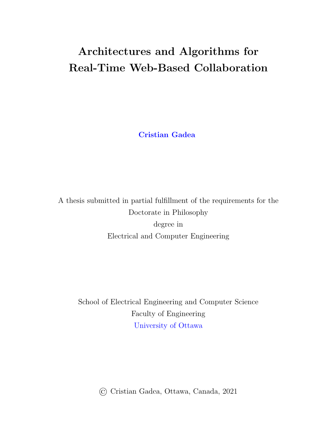 Architectures and Algorithms for Real-Time Web-Based Collaboration