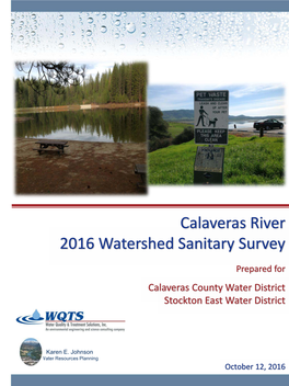 Calaveras River 2016 Watershed Sanitary Survey