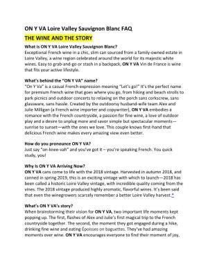 ON Y VA Loire Valley Sauvignon Blanc FAQ the WINE and THE