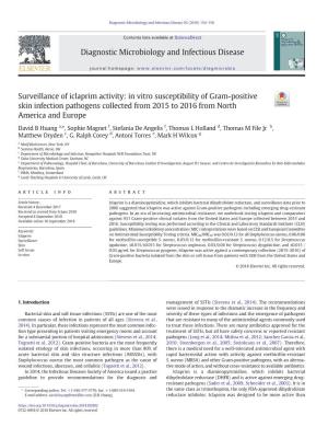 Surveillance of Iclaprim Activity: in Vitro Susceptibility of Gram-Positive Skin Infection Pathogens Collected from 2015 to 2016 from North America and Europe
