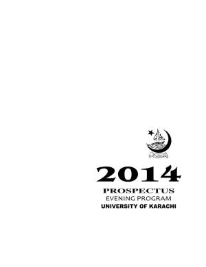 Prospectus Evening Program University of Karachi