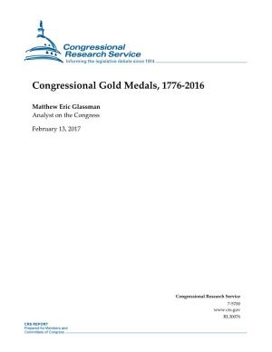 Congressional Gold Medals, 1776-2016