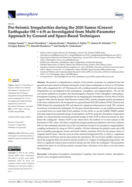 Pre-Seismic Irregularities During the 2020 Samos (Greece) Earthquake (M = 6.9) As Investigated from Multi-Parameter Approach by Ground and Space-Based Techniques