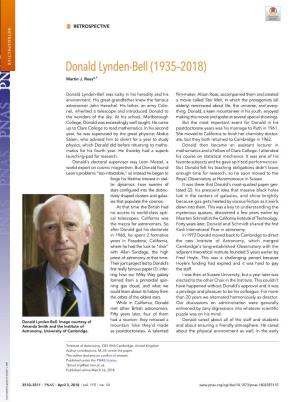 Donald Lynden-Bell (1935–2018)