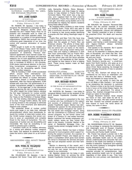 CONGRESSIONAL RECORD— Extensions of Remarks E212 HON