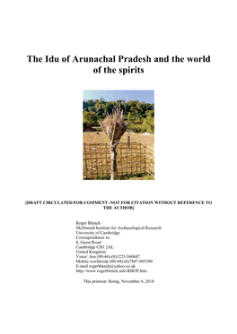 The Idu of Arunachal Pradesh and the World of the Spirits