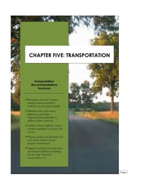 Chapter Five: Transportation