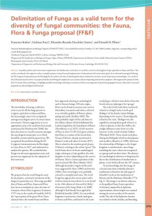 Delimitation of Funga As a Valid Term for the Diversity of Fungal Communities: the Fauna, Flora & Funga Proposal (FF&F)