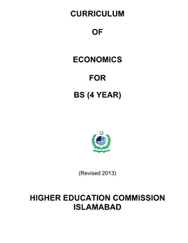 Course Outline BS Economics