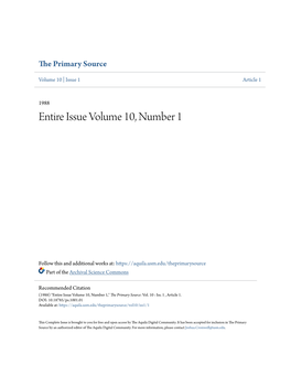 Entire Issue Volume 10, Number 1