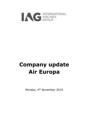 Company Update Air Europa
