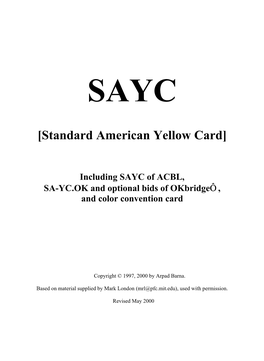 [Standard American Yellow Card]