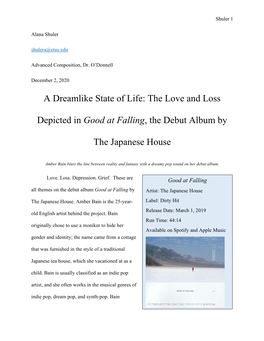 A Dreamlike State of Life: the Love and Loss Depicted in Good At