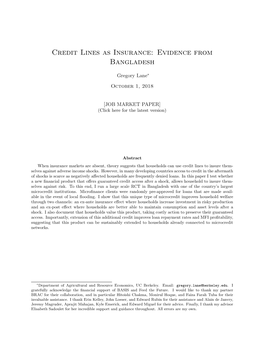Credit Lines As Insurance: Evidence from Bangladesh