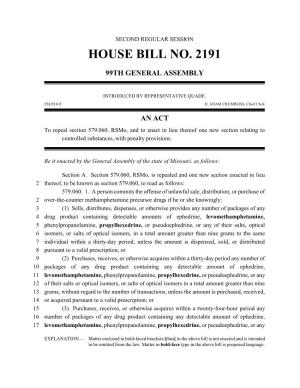 House Bill No. 2191