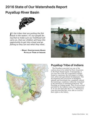 2016 State of Our Watersheds Report Puyallup River Basin