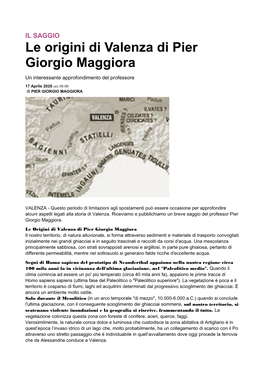 Le Origini Di Valenza Di Pier Giorgio Maggiora