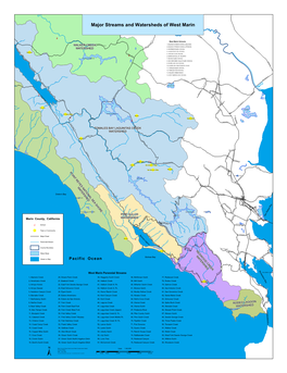 Major Streams and Watersheds of West Marin D