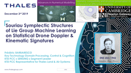 Lie Group Machine Learning on Statistical Drone Doppler & Kinematic Signatures