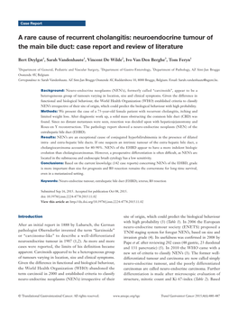 Neuroendocrine Tumour of the Main Bile Duct: Case Report and Review of Literature