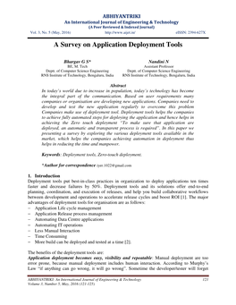 A Survey on Application Deployment Tools
