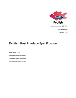 Redfish Host Interface Specification