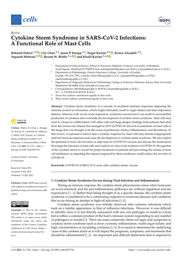 Cytokine Storm Syndrome in SARS-Cov-2 Infections: a Functional Role of Mast Cells