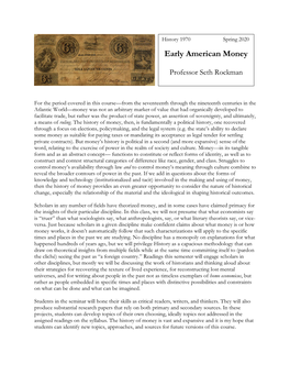 Early American Money