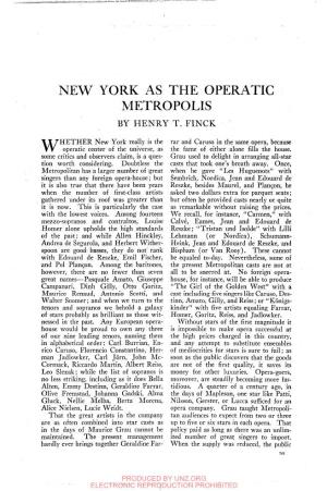 New York As the Operatic Metropolis by Henry T