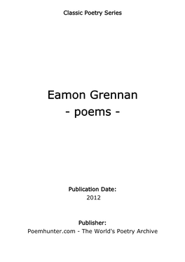 Eamon Grennan - Poems