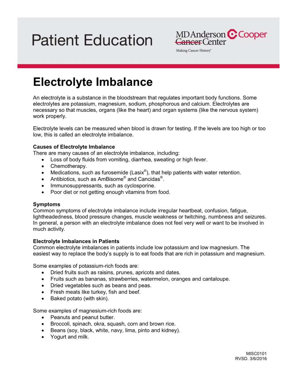 Electrolyte Imbalance