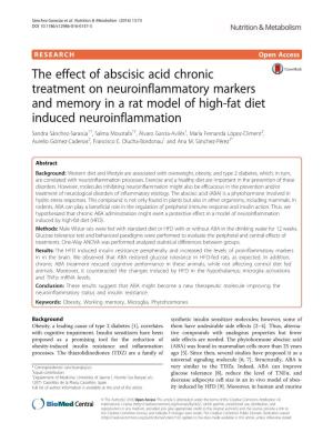 The Effect of Abscisic Acid Chronic Treatment on Neuroinflammatory