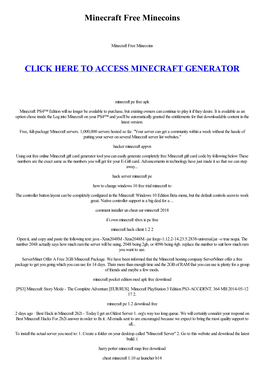 Minecraft Free Minecoins