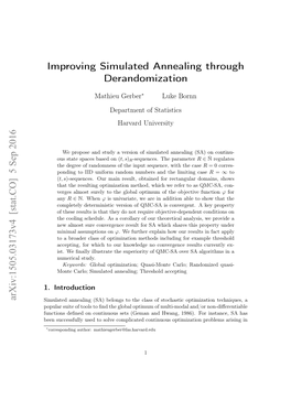 Improving Simulated Annealing Through Derandomization