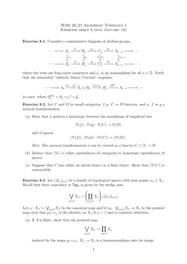 Wise 20/21 Algebraic Topology I Exercise Sheet 8 (Due January 13)
