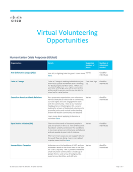 Virtual Volunteering Opportunities