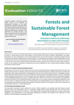 Forests and Sustainable Forest Management