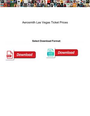 Aerosmith Las Vegas Ticket Prices