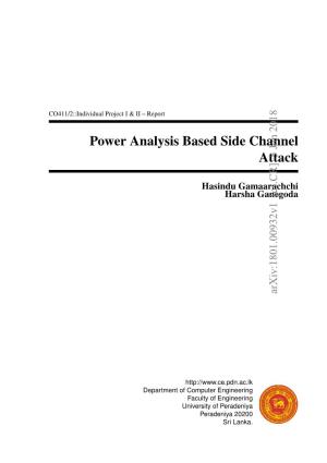 Power Analysis Based Side Channel Attack