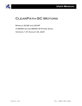 Clearpath-SC User Manual Before Operating a Clearpath Motor