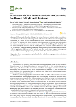 Enrichment of Olive Fruits in Antioxidant Content by Pre-Harvest Salicylic Acid Treatment