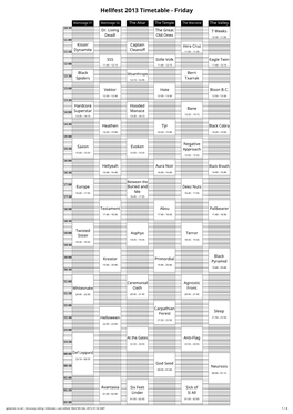 Hellfest 2013 Timetable - Friday