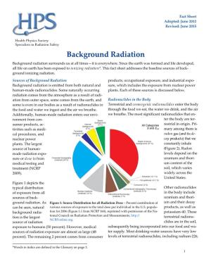 Health Physics Society Background Radiation Fact Sheet