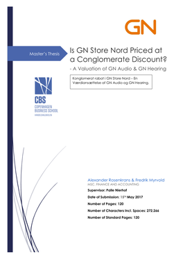 Is GN Store Nord Priced at a Conglomerate Discount? - a Valuation of GN Audio & GN Hearing