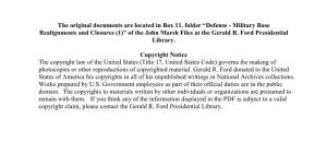 Defense - Military Base Realignments and Closures (1)” of the John Marsh Files at the Gerald R