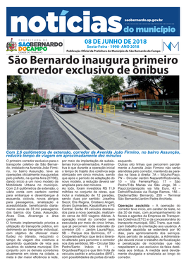 São Bernardo Inaugura Primeiro Corredor Exclusivo De Ônibus