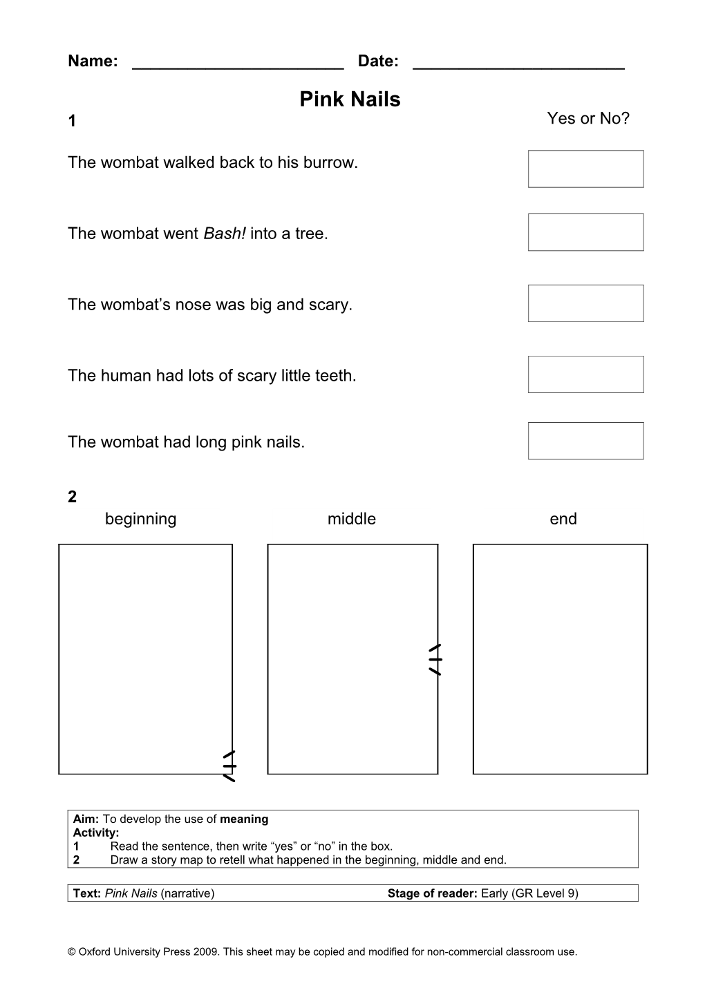 Activity Sheets Levels 6-8