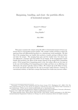 Bargaining, Bundling, and Clout: the Portfolio Effects of Horizontal Mergers