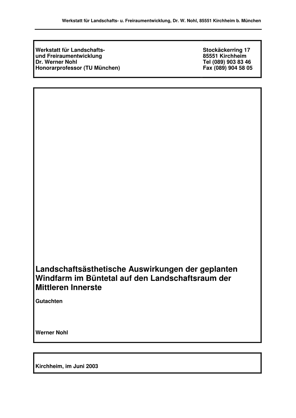 Landschaftsästhetisches Gutachten